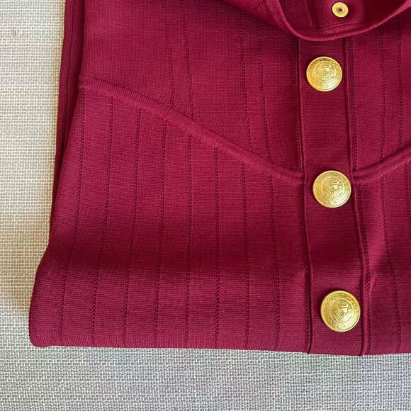 L'AGENCE Soleil Knit Midi Dress Small Black Cherry/Gold Quiet Lux Valentine's Da - Picture 5 of 8